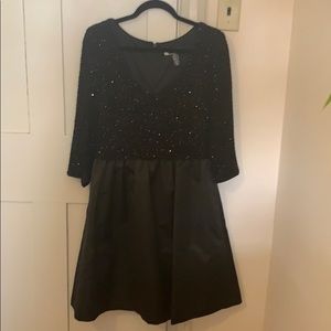 Black sequin short cocktail dress